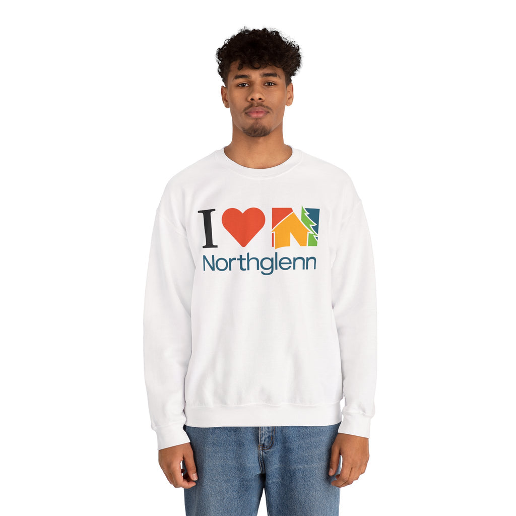 I Love Northglenn Crewneck Sweatshirt — Retro Heart & Neighborhood Icon Pullover