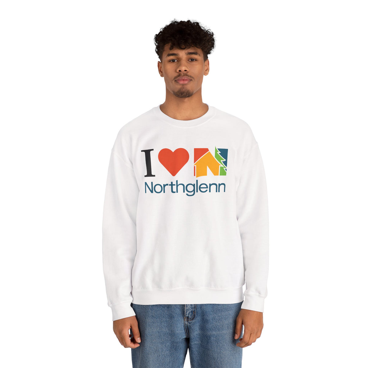 I Love Northglenn Crewneck Sweatshirt — Retro Heart & Neighborhood Icon Pullover