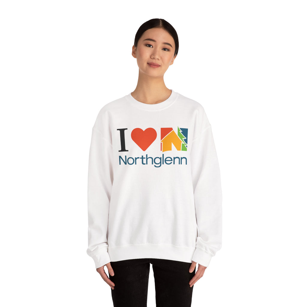 I Love Northglenn Crewneck Sweatshirt — Retro Heart & Neighborhood Icon Pullover