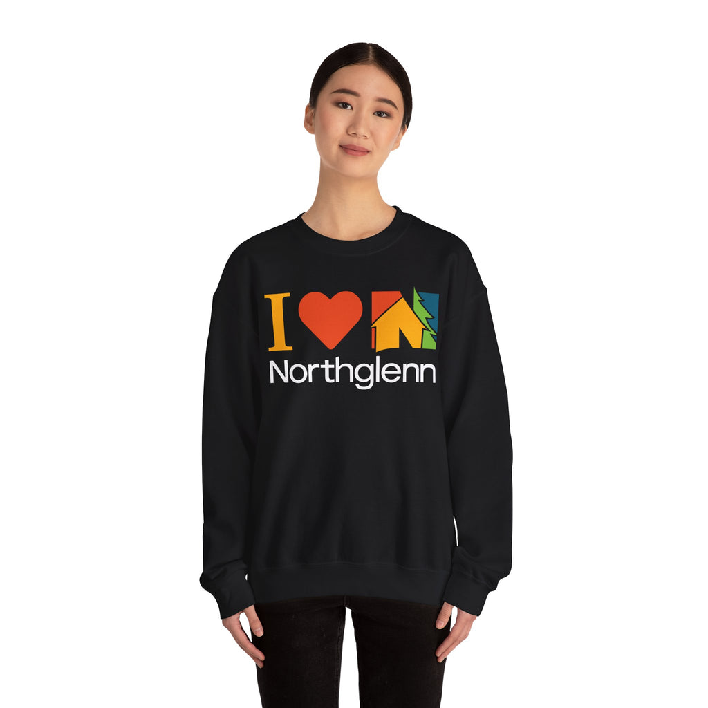 I Love Northglenn Crewneck Sweatshirt — Retro Heart & Neighborhood Icon Pullover