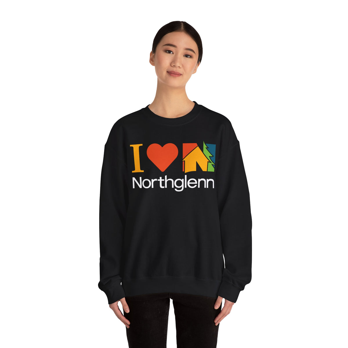 I Love Northglenn Crewneck Sweatshirt — Retro Heart & Neighborhood Icon Pullover
