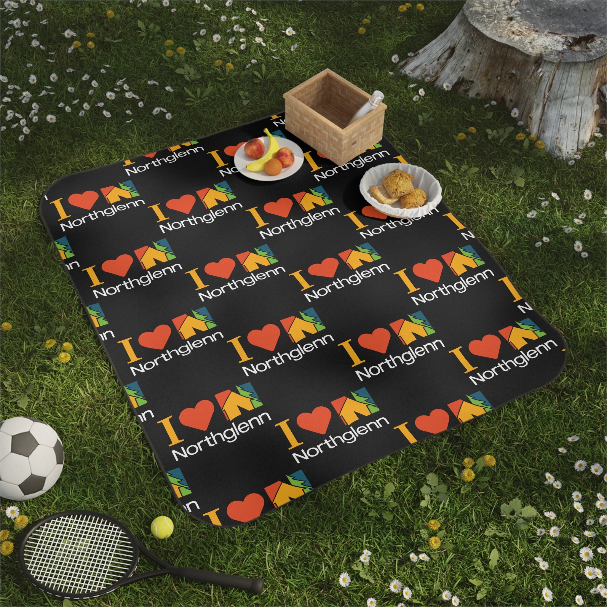 I Love Northglenn Picnic Blanket — Outdoor Beach & Park Blanket with City Love Pattern