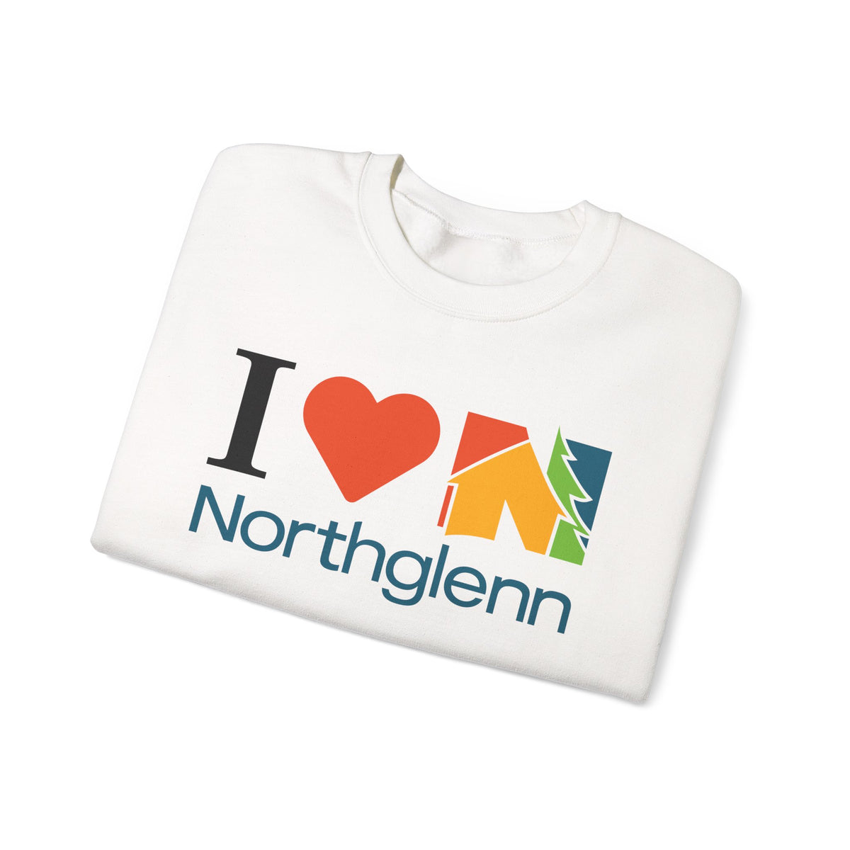 I Love Northglenn Crewneck Sweatshirt — Retro Heart & Neighborhood Icon Pullover