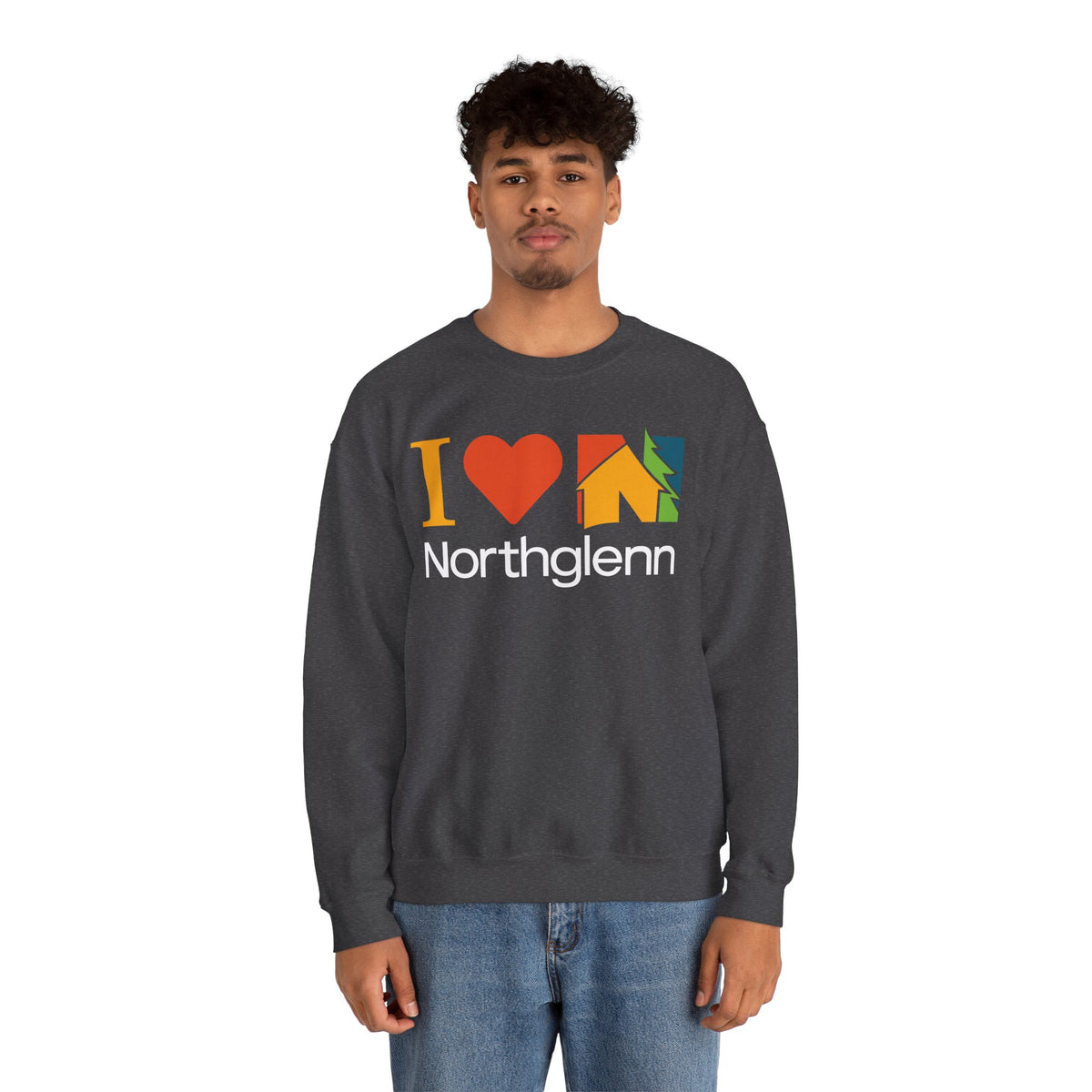I Love Northglenn Crewneck Sweatshirt — Retro Heart & Neighborhood Icon Pullover