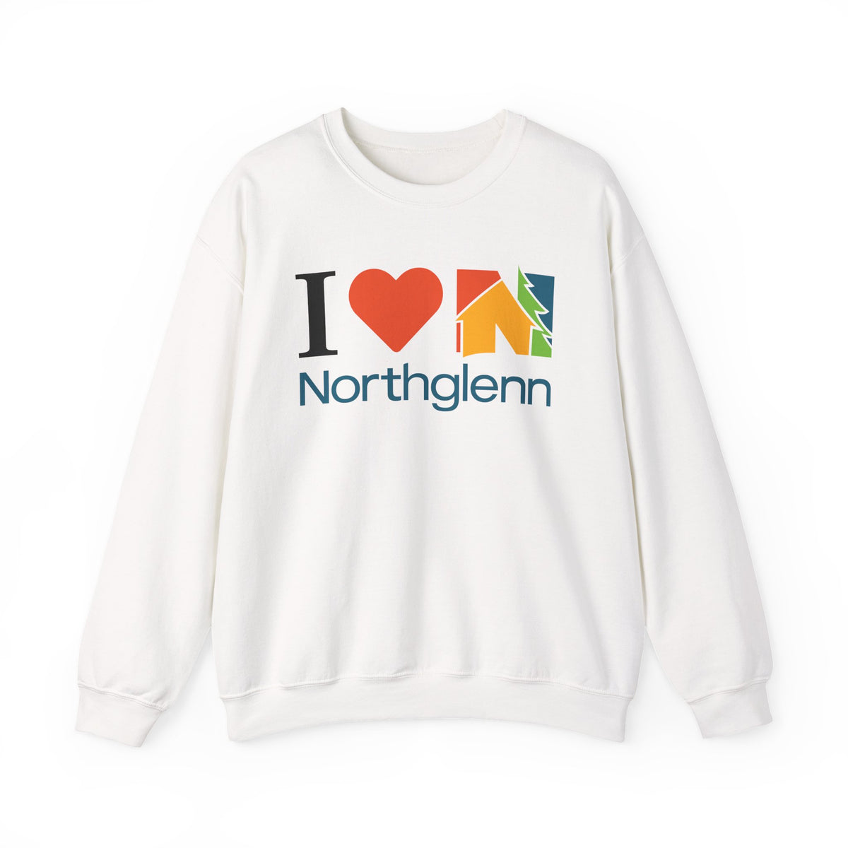I Love Northglenn Crewneck Sweatshirt — Retro Heart & Neighborhood Icon Pullover