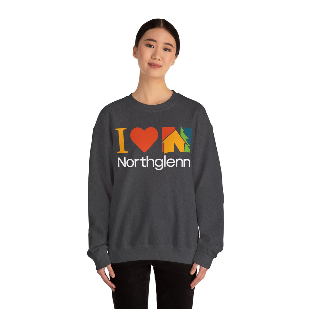 I Love Northglenn Crewneck Sweatshirt — Retro Heart & Neighborhood Icon Pullover
