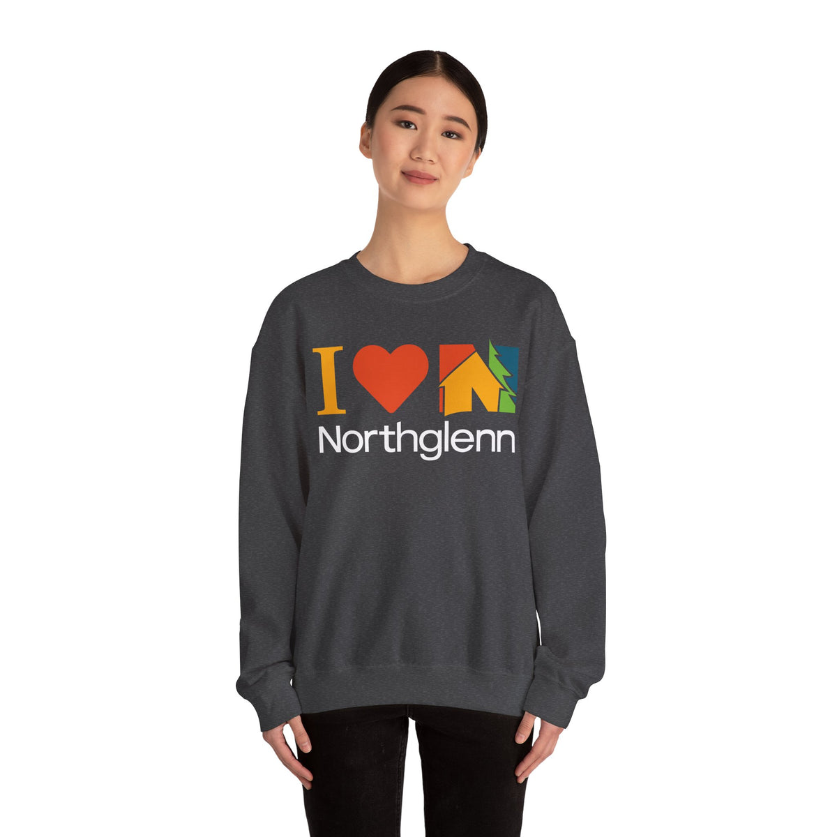 I Love Northglenn Crewneck Sweatshirt — Retro Heart & Neighborhood Icon Pullover