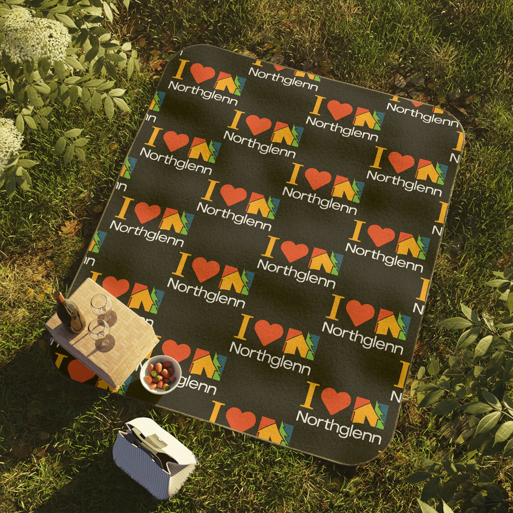 I Love Northglenn Picnic Blanket — Outdoor Beach & Park Blanket with City Love Pattern