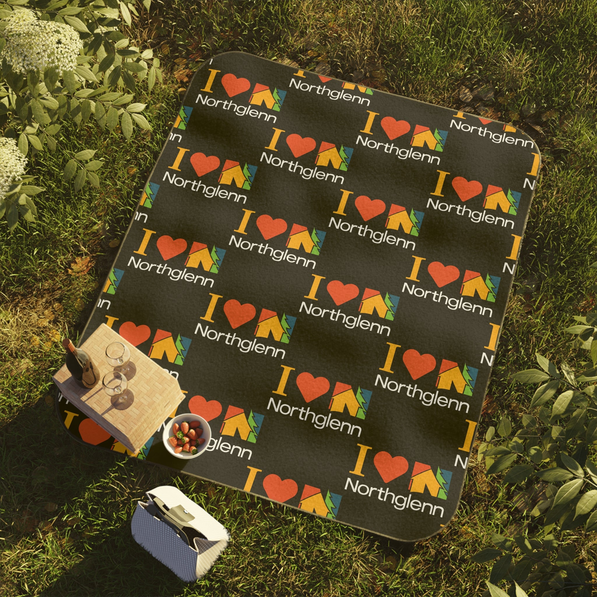 I Love Northglenn Picnic Blanket — Outdoor Beach & Park Blanket with City Love Pattern