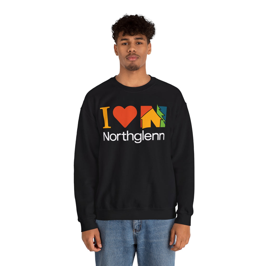 I Love Northglenn Crewneck Sweatshirt — Retro Heart & Neighborhood Icon Pullover