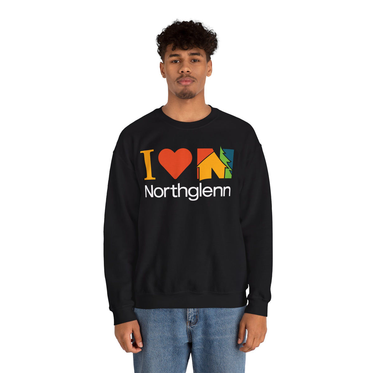 I Love Northglenn Crewneck Sweatshirt — Retro Heart & Neighborhood Icon Pullover